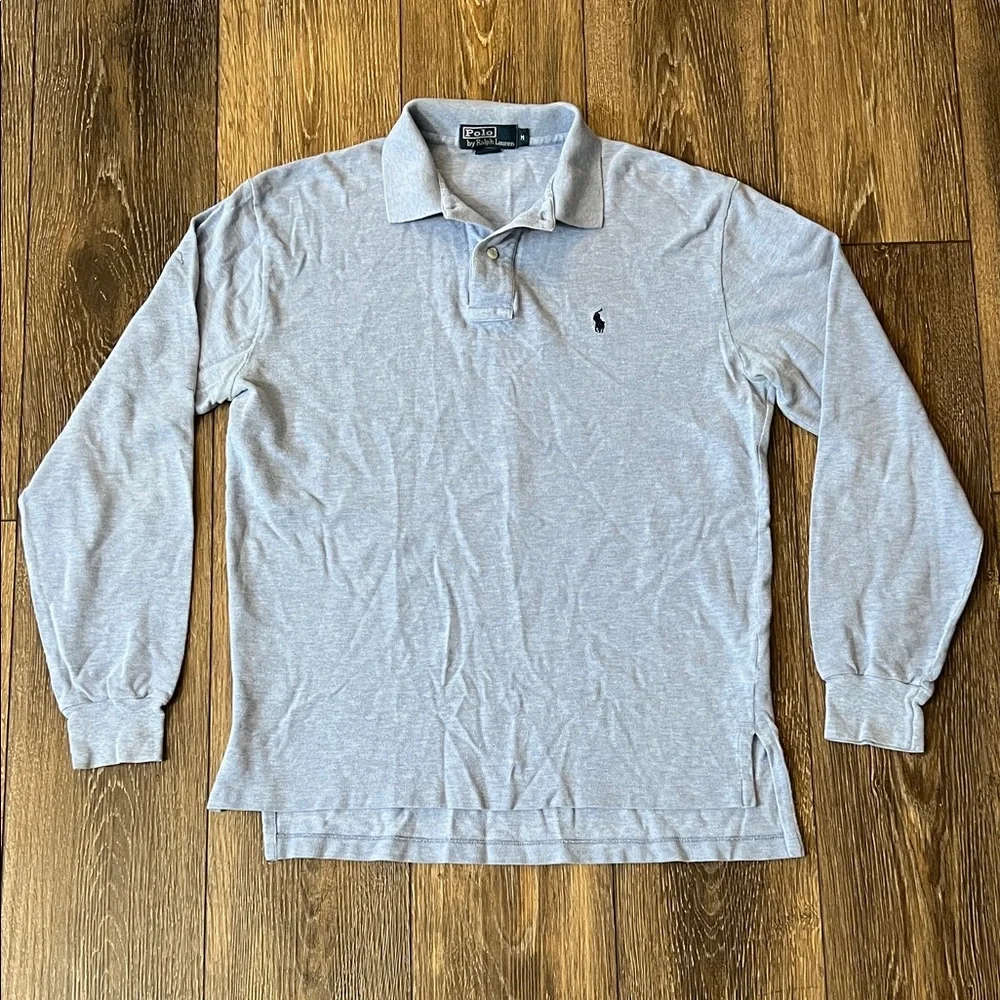 Polo Ralph Lauren Light Blue Long Sleeve Polo Shirt Mens Size Medium